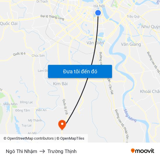 Ngô Thì Nhậm to Trường Thịnh map