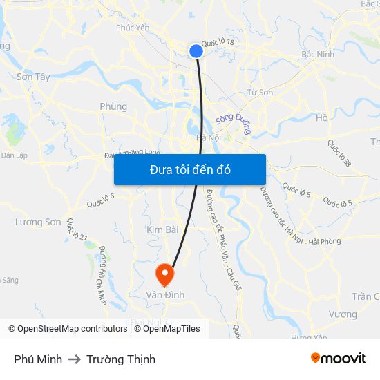 Phú Minh to Trường Thịnh map