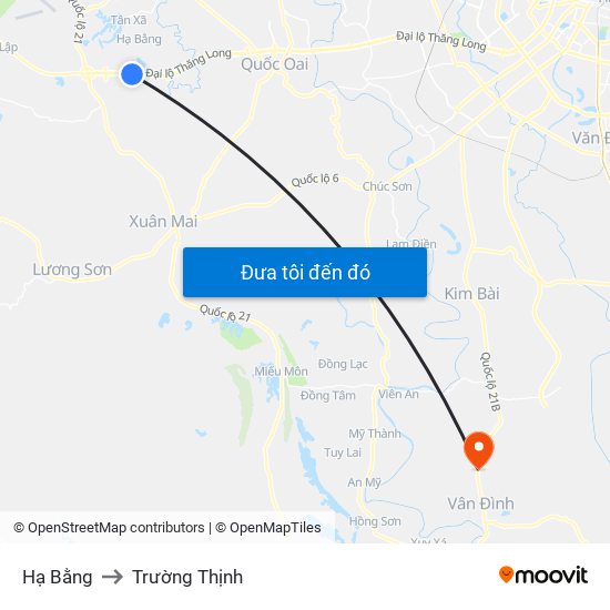Hạ Bằng to Trường Thịnh map