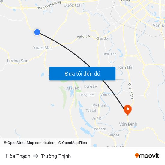 Hòa Thạch to Trường Thịnh map