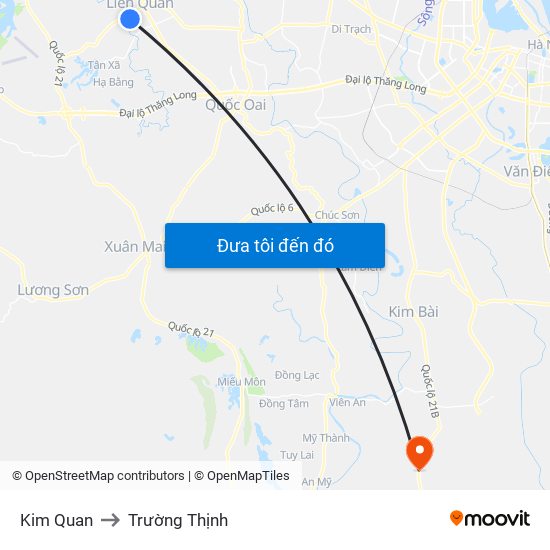 Kim Quan to Trường Thịnh map