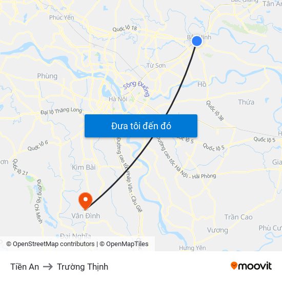 Tiền An to Trường Thịnh map