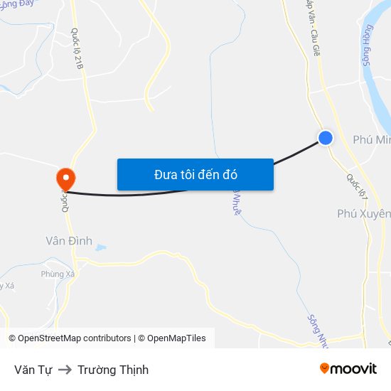 Văn Tự to Trường Thịnh map