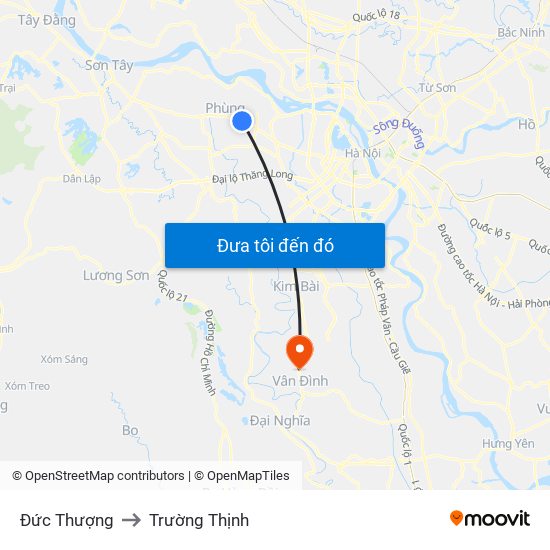 Đức Thượng to Trường Thịnh map