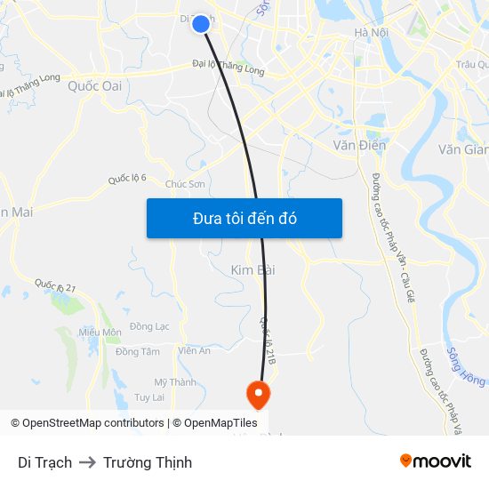 Di Trạch to Trường Thịnh map