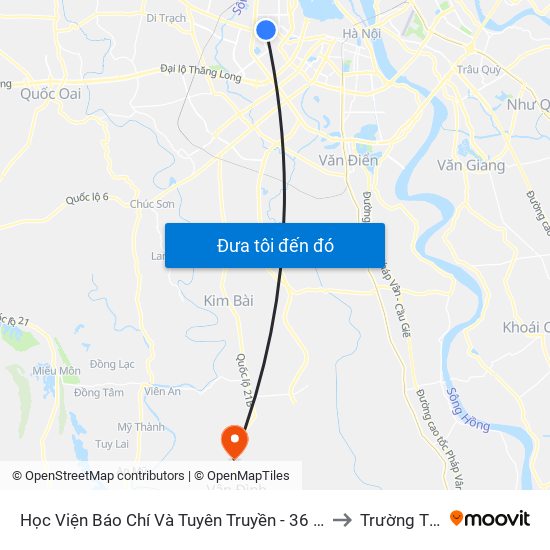 Học Viện Báo Chí Và Tuyên Truyền - 36 Xuân Thủy to Trường Thịnh map