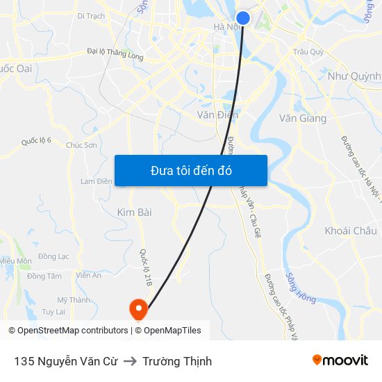135 Nguyễn Văn Cừ to Trường Thịnh map