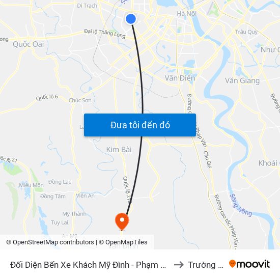 Đối Diện Bến Xe Khách Mỹ Đình - Phạm Hùng (Cột Trước) to Trường Thịnh map