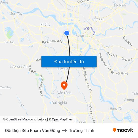 Chung Cư Greenstars- Phạm Văn Đồng to Trường Thịnh map