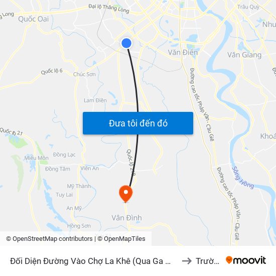 Đối Diện Đường Vào Chợ La Khê (Qua Ga Metro La Khê) - 405 Quang Trung (Hà Đông) to Trường Thịnh map
