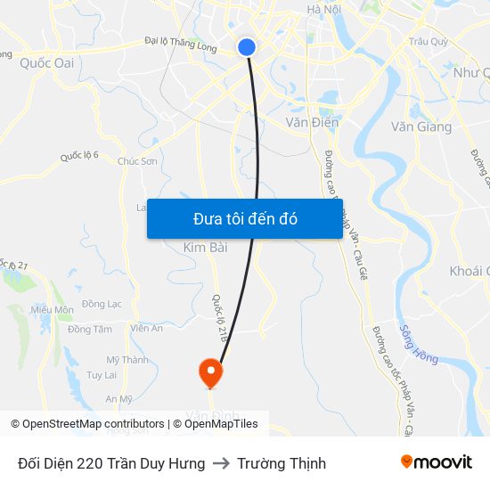 Đối Diện 220 Trần Duy Hưng to Trường Thịnh map