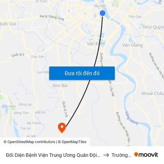 Đối Diện Bệnh Viện Trung Ương Quân Đội 108 - Trần Hưng Đạo to Trường Thịnh map