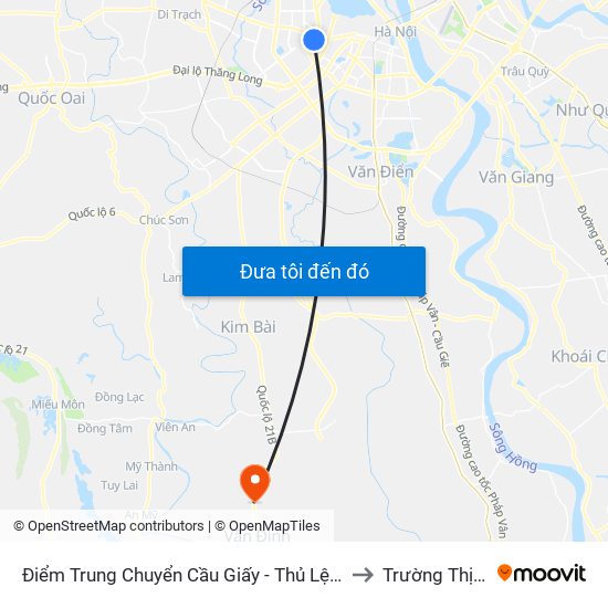 Điểm Trung Chuyển Cầu Giấy - Thủ Lệ 02 to Trường Thịnh map