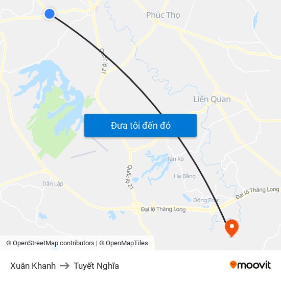 Xuân Khanh to Tuyết Nghĩa map