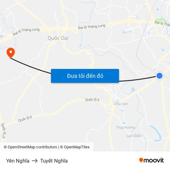 Yên Nghĩa to Tuyết Nghĩa map