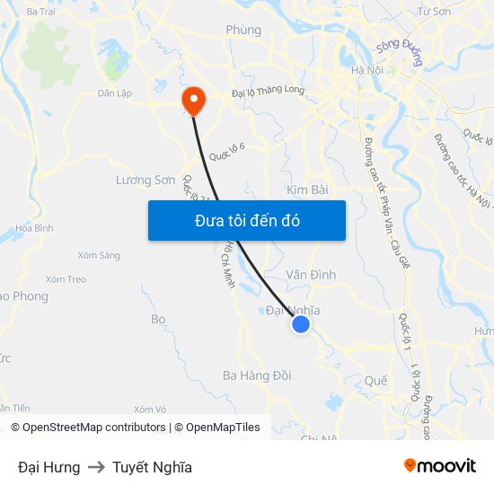 Đại Hưng to Tuyết Nghĩa map