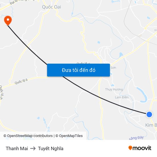 Thanh Mai to Tuyết Nghĩa map