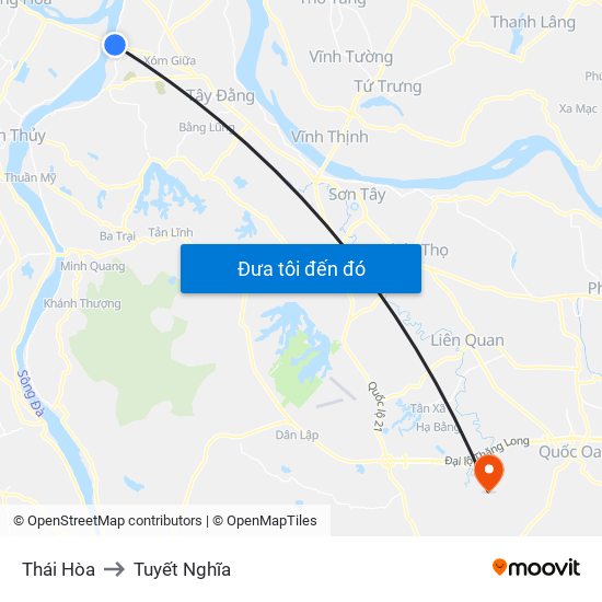 Thái Hòa to Tuyết Nghĩa map