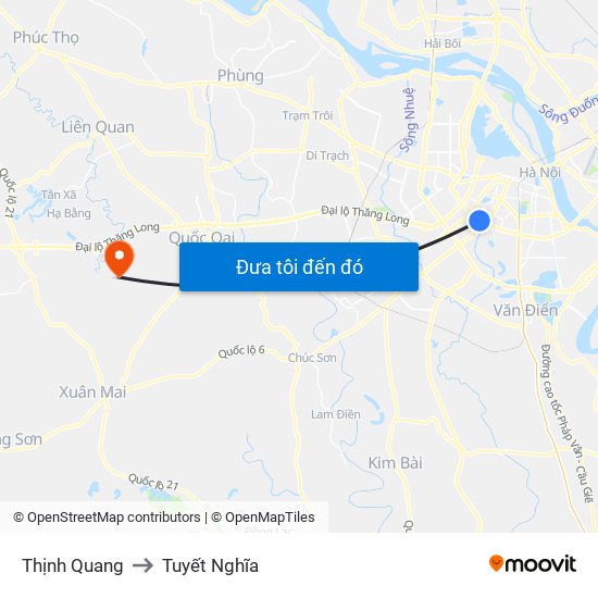 Thịnh Quang to Tuyết Nghĩa map