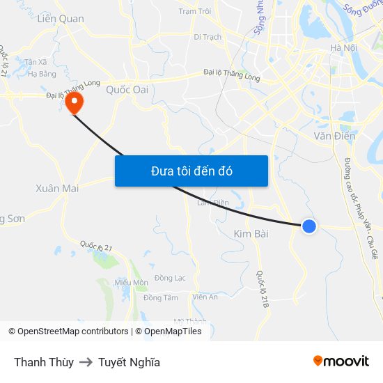 Thanh Thùy to Tuyết Nghĩa map