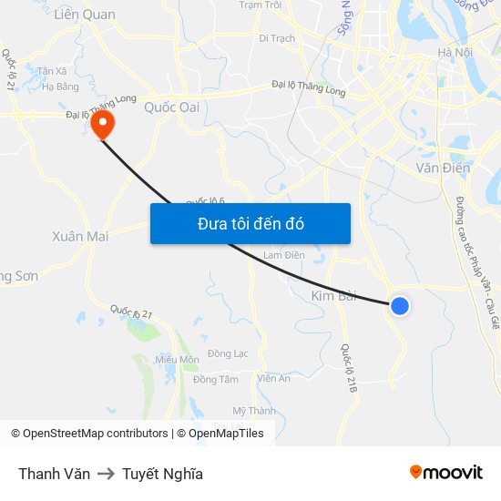 Thanh Văn to Tuyết Nghĩa map