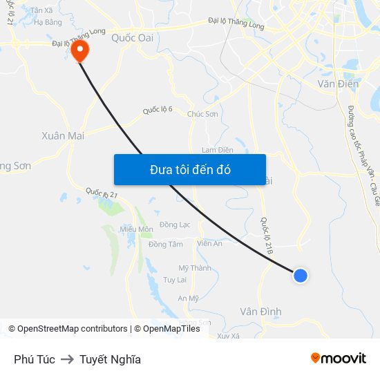 Phú Túc to Tuyết Nghĩa map