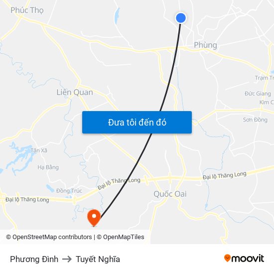 Phương Đình to Tuyết Nghĩa map