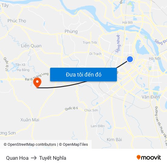 Quan Hoa to Tuyết Nghĩa map