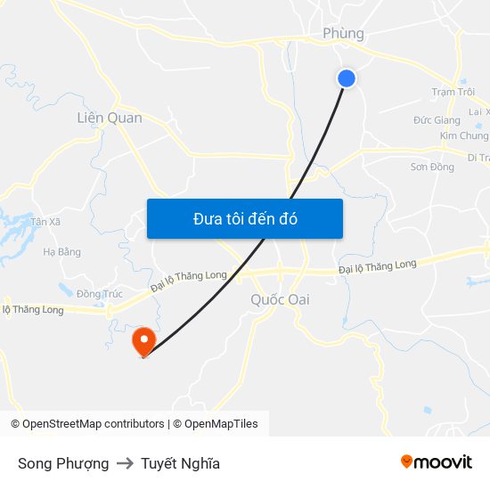 Song Phượng to Tuyết Nghĩa map