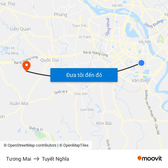 Tương Mai to Tuyết Nghĩa map