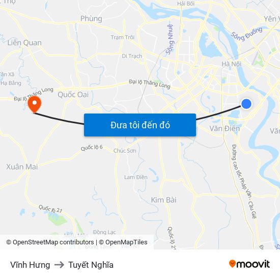 Vĩnh Hưng to Tuyết Nghĩa map