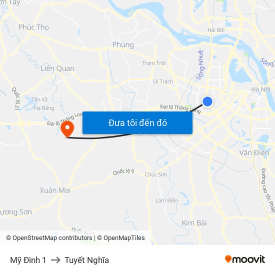 Mỹ Đình 1 to Tuyết Nghĩa map