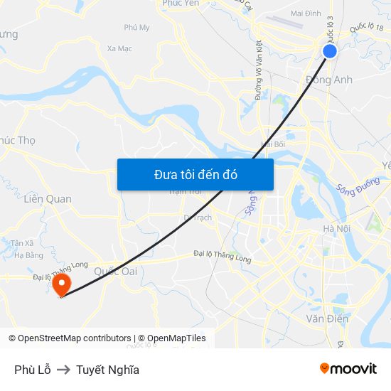 Phù Lỗ to Tuyết Nghĩa map