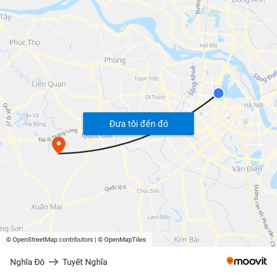 Nghĩa Đô to Tuyết Nghĩa map