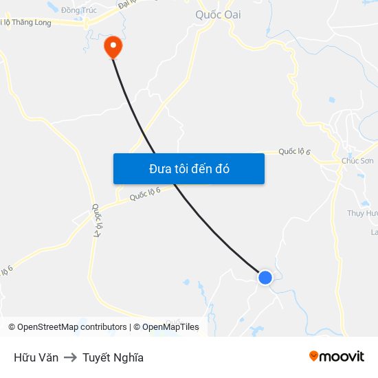 Hữu Văn to Tuyết Nghĩa map