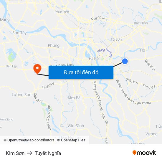 Kim Sơn to Tuyết Nghĩa map