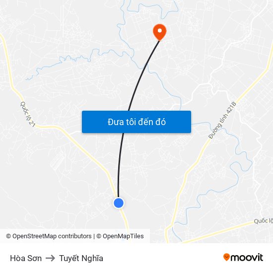 Hòa Sơn to Tuyết Nghĩa map