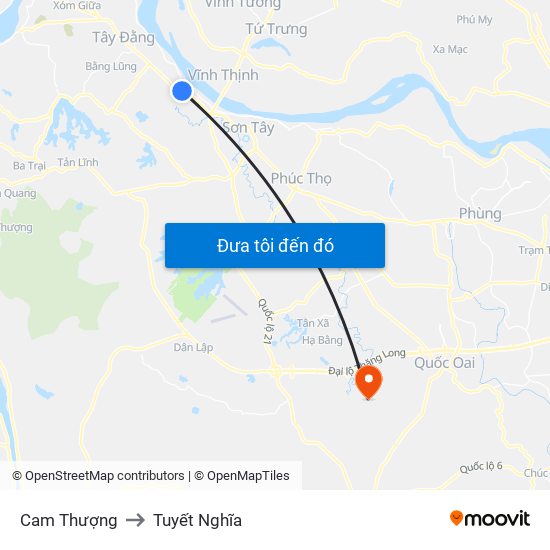 Cam Thượng to Tuyết Nghĩa map