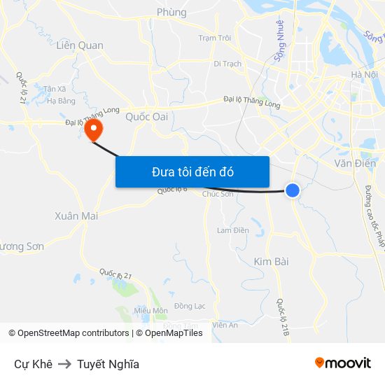 Cự Khê to Tuyết Nghĩa map