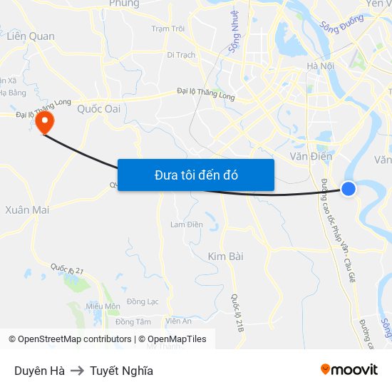 Duyên Hà to Tuyết Nghĩa map