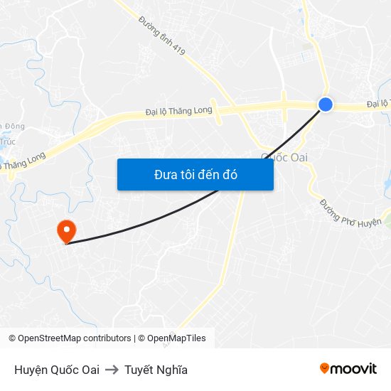 Huyện Quốc Oai to Tuyết Nghĩa map