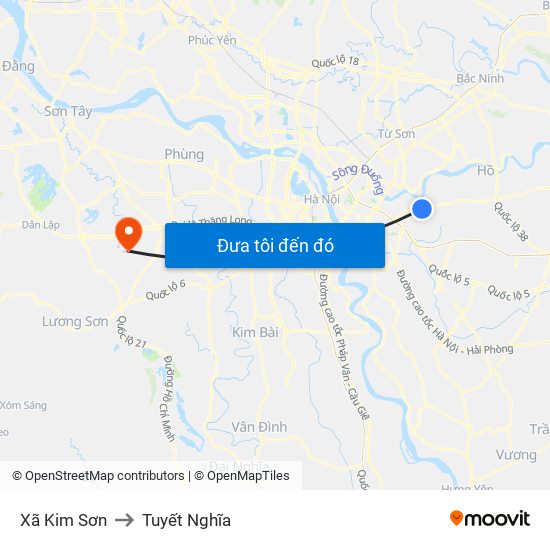 Xã Kim Sơn to Tuyết Nghĩa map