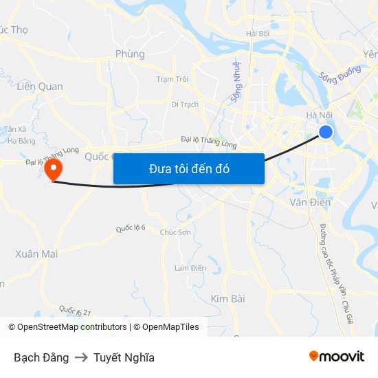 Bạch Đằng to Tuyết Nghĩa map