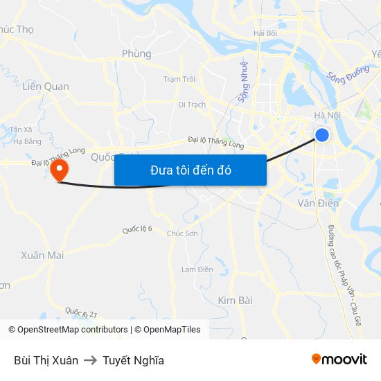 Bùi Thị Xuân to Tuyết Nghĩa map