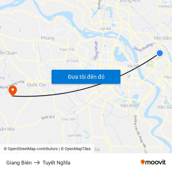 Giang Biên to Tuyết Nghĩa map