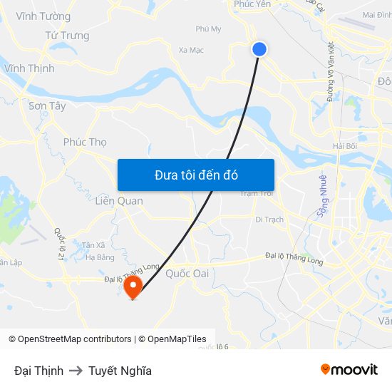 Đại Thịnh to Tuyết Nghĩa map