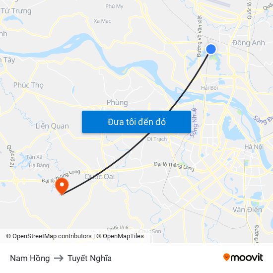 Nam Hồng to Tuyết Nghĩa map