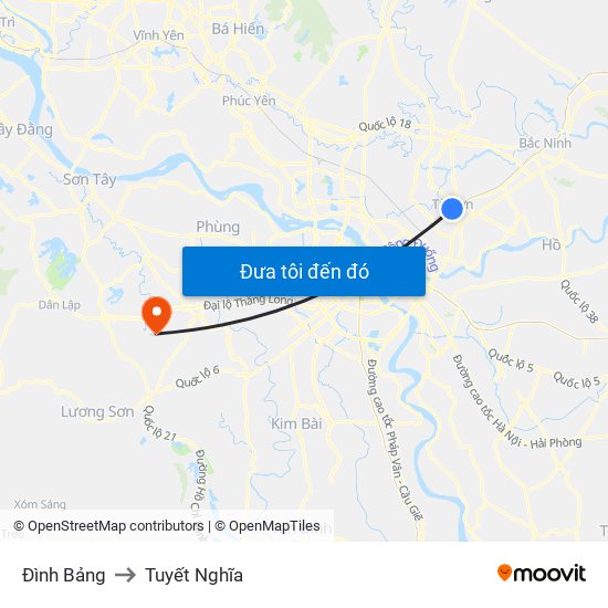 Đình Bảng to Tuyết Nghĩa map