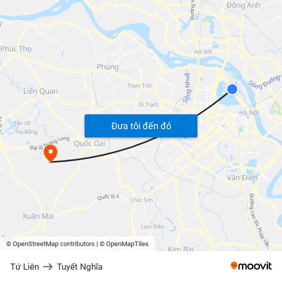 Tứ Liên to Tuyết Nghĩa map