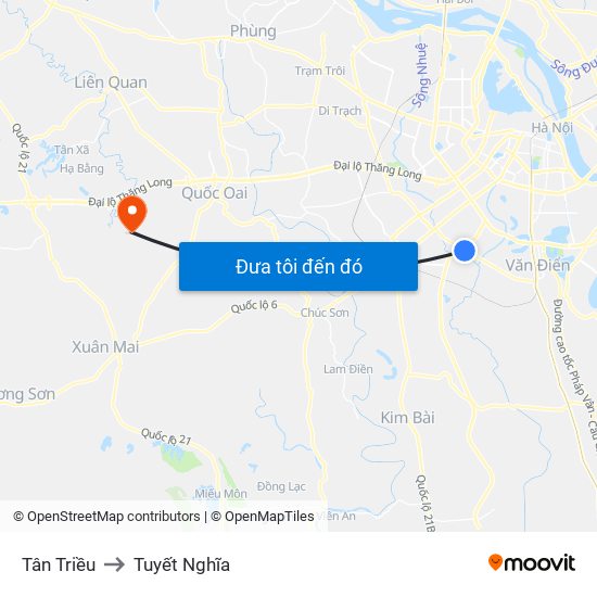 Tân Triều to Tuyết Nghĩa map